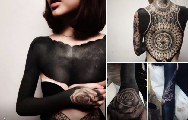 Melni tetovējumi, kas izskatās nereāli, bet ir īsti!