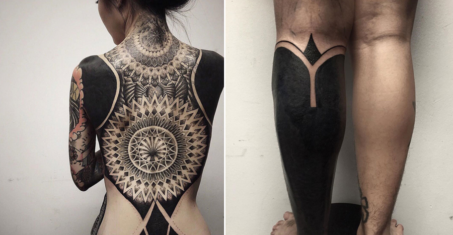 Jauns modes trends: pilnīgi melni tetovējumi