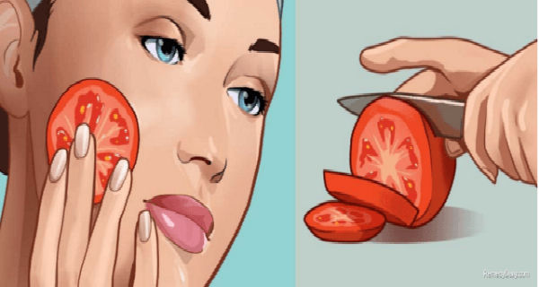Iesmērējiet seju ar tomātu un pāris minūtes pagaidiet. Lieliska cīņa ar akni!