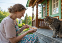 Sieviete pabaroja parastu pagalma kaķi, vēlāk izrādījās, ka pie viņas atnāca rets meža dzīvnieks